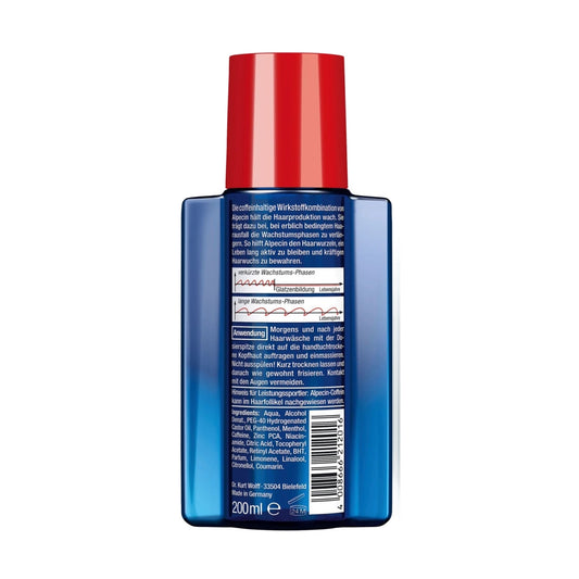 Erwecken Sie Ihre Kopfhaut und regen Sie das Haarwachstum an mit Alpecin Coffein-Liquids. Der Coffein-Komplex stärkt die Haarwurzeln und sorgt für kräftiges Haar. Verabschieden Sie sich von Haarausfall und erhalten Sie bis zu 20% mehr Haarwachstum. Wissenschaftlich bewiesen und von Experten empfohlen.