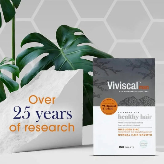 Viviscal Man Haarwachstum Tabletten für Männer 180 Stück – Vitamine gegen Haarausfall mit AminoMar® Marine-Komplex