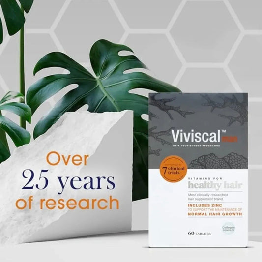 Viviscal Man Haarwachstum Tabletten für Männer – Vitamine gegen Haarausfall mit AminoMar® Marine-Komplex (60 Tabletten, 1 Monat)