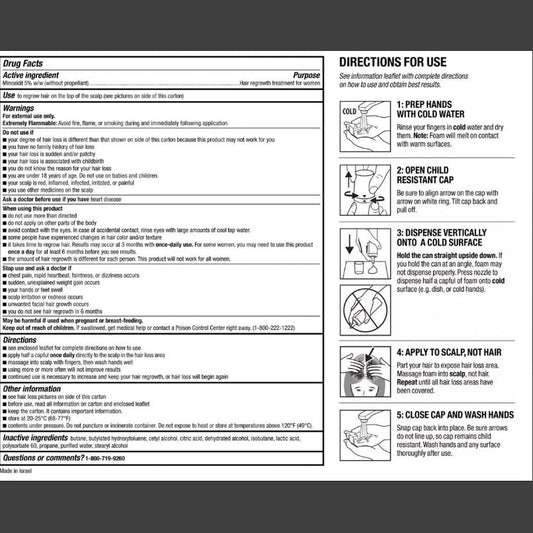 Die Minoxidil 5% (Schaum) für Frauen ist ein wirksames Haarwuchsmittel für Frauen. Mit 5% Minoxidil bietet es eine hohe Konzentration, um das Haarwachstum anzuregen und Haarausfall zu bekämpfen. Die Schaumformel ermöglicht eine einfache Anwendung und ist für alle Haartypen geeignet. Probieren Sie es jetzt und erhalten Sie wieder volles, kräftiges Haar.