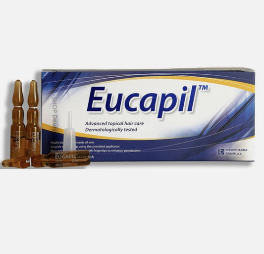 Eucapil Fluridil 2% ist eine hochwirksame Behandlung gegen Haarausfall, Kahlheit und Alopezie. Die 30 Ampullen sorgen für eine gezielte und effektive Anwendung. Mit Eucapil Fluridil 2% können Sie das Haarwachstum anregen und dauerhaft verbessern. Verabschieden Sie sich von dünner werdendem Haar und erhalten Sie volleres, kräftigeres Haar mit dieser innovativen Behandlung.