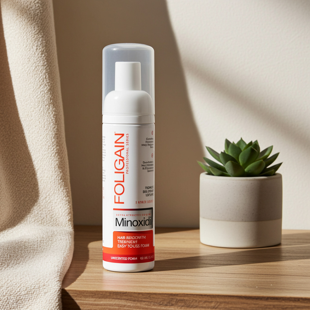 FOLIGAIN Minoxidil Foam gegen Männer Haarausfall und schwache Haarwurzeln