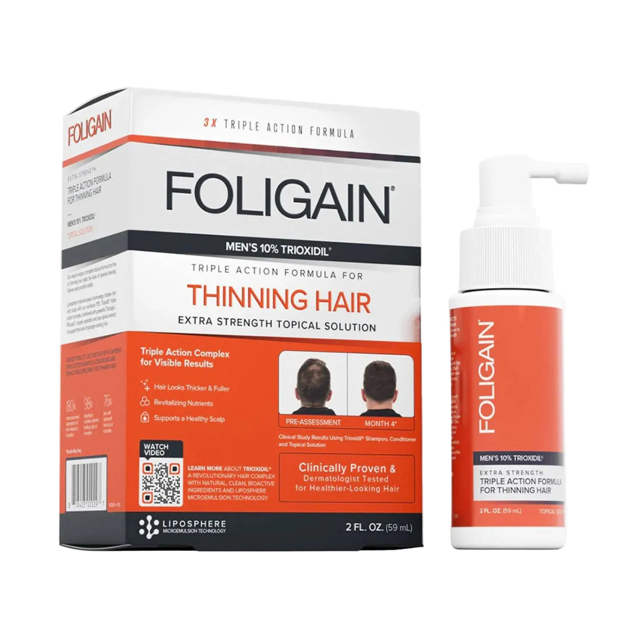 FOLIGAIN Triple Action 10% Trioxidil für Männer zur Unterstützung von Haarwachstum und Haardichte