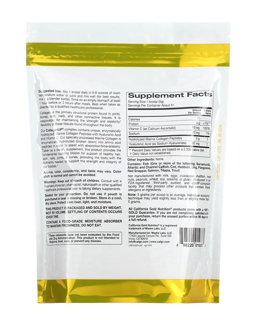CollagenUP, hydrolyzed marine collagen peptides with hyaluronic acid and vitamin C, tasteless, 206 g