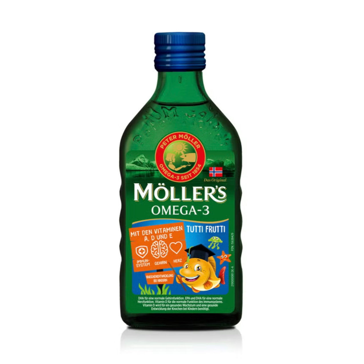 Möller’s Omega-3 Kids Fruchtgeschmack Öl 250 ml – hochdosiert mit DHA & EPA, für Gehirn, Augen, Immunsystem & Knochenstärke