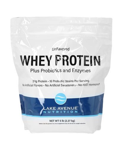 Lake Avenue Nutrition Molkenprotein + Probiotika & Enzyme (Geschmacksneutral, 2,27 kg / 5 lb)