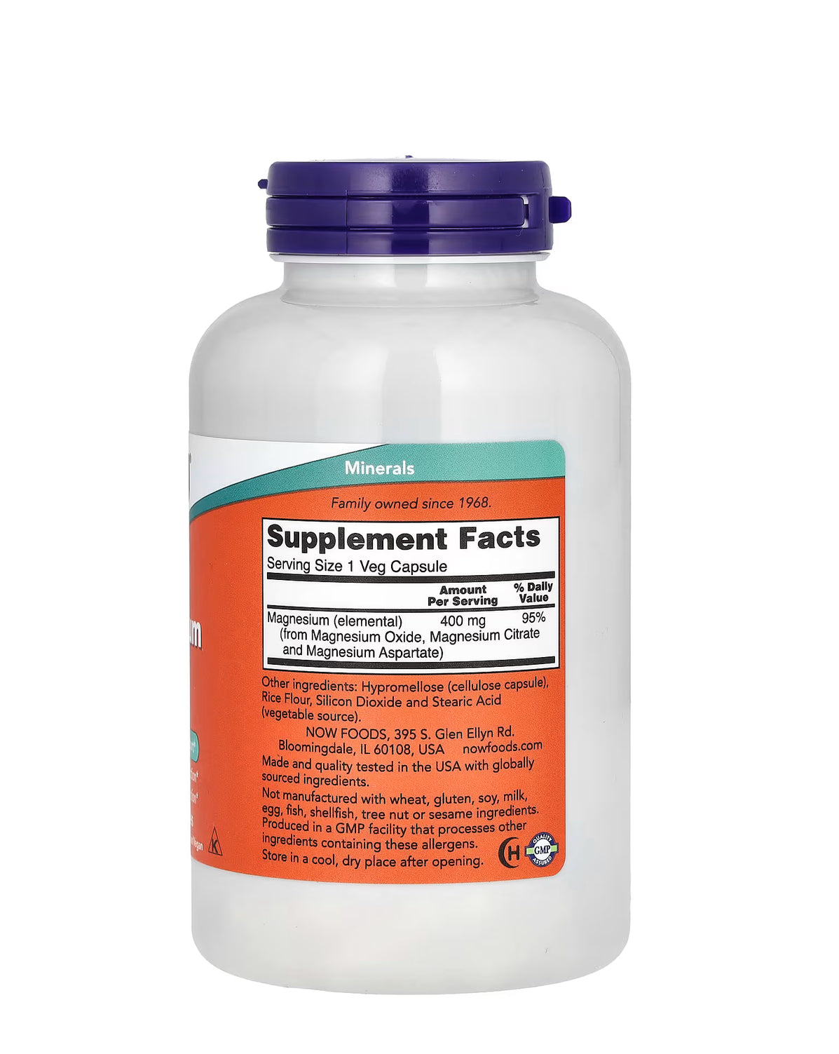 Magnesium Capsules, 400 mg, 180 vegetarian capsules