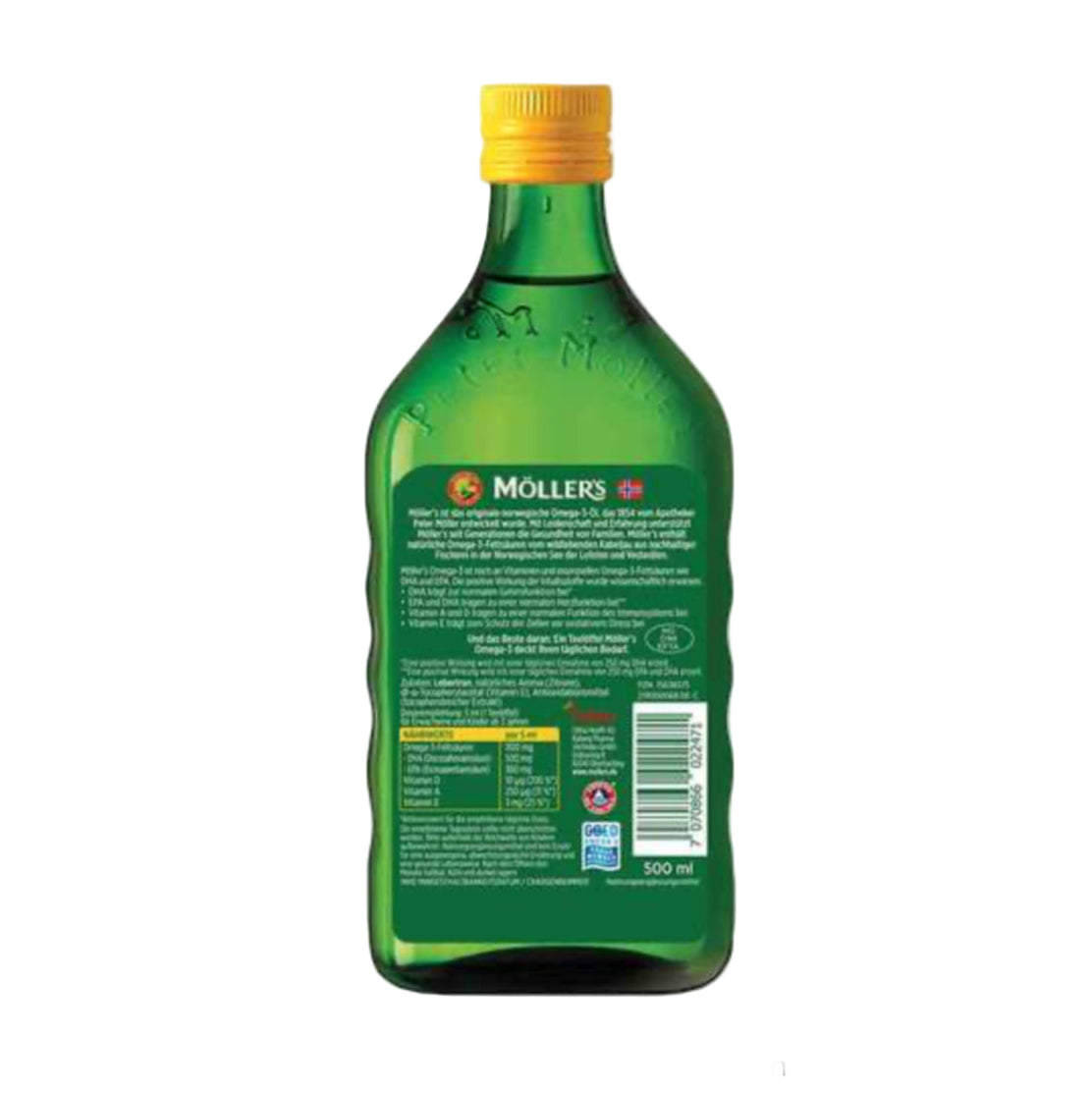 Möller’s Omega-3 Zitronengeschmack Öl 250 ml – hochdosiert mit DHA & EPA, für Gehirn, Augen, Immunsystem & Knochenstärke