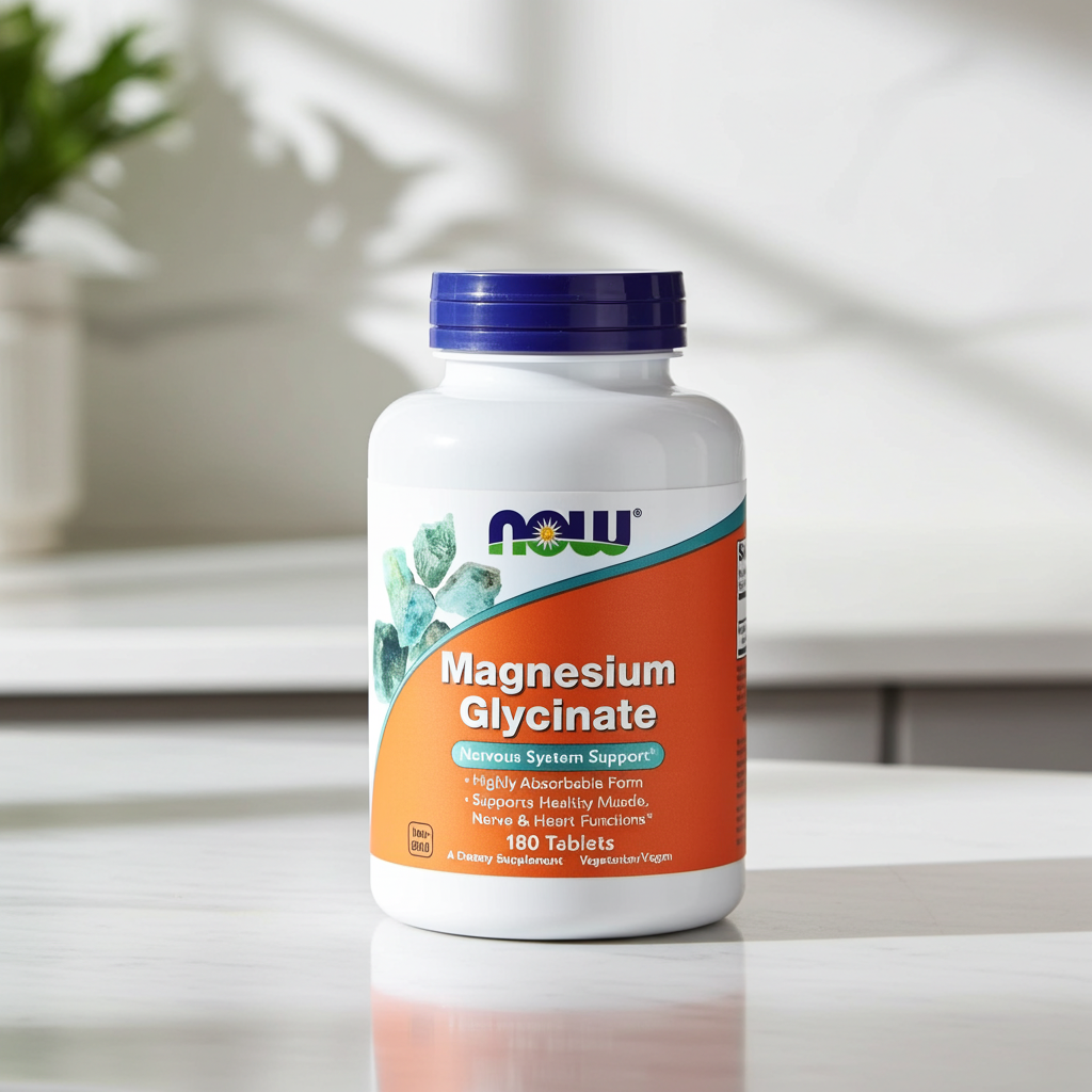 NOW Foods Magnesium Glycinate mit hoher Bioverfügbarkeit für tägliche Magnesiumversorgung