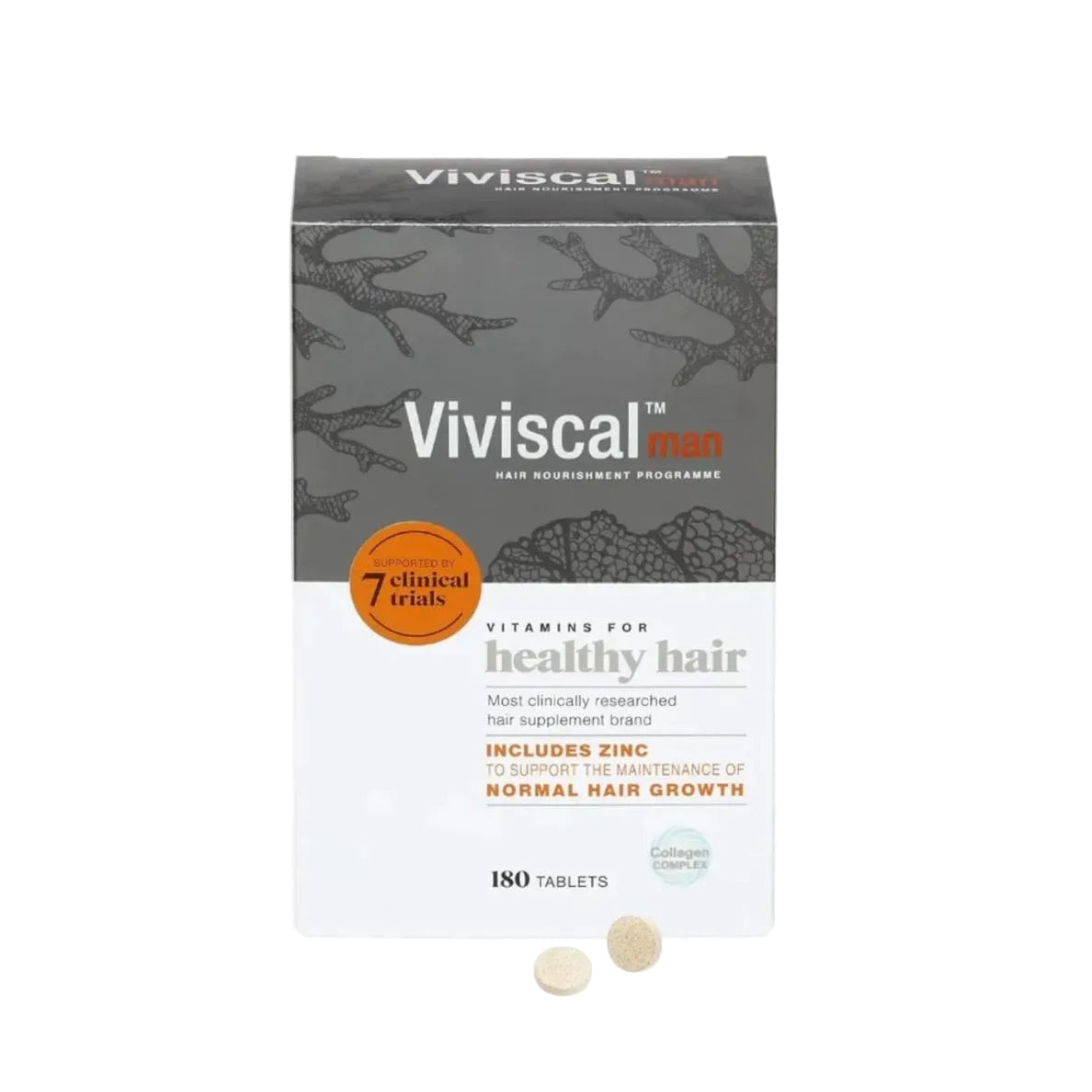 Viviscal Man Haarwachstum Tabletten für Männer 180 Stück – Vitamine gegen Haarausfall mit AminoMar® Marine-Komplex