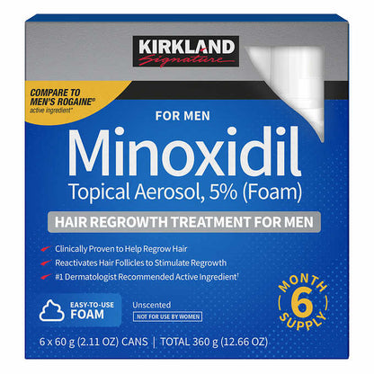 -Aktiviert die Haarfollikel und fördert das Haarwachstum -5 % Minoxidil-Schaum für effektive Ergebnisse -Geeignet für Männer mit Haarausfall oder dünner werdendem Haar -Set enthält 6 Flaschen mit je 60g für langanhaltende Anwendung und sichtbare Verbesserungen -Hilft, dichteres und gesünder aussehendes Haar zu erreichen -Entwickelt und empfohlen von Produkt- und Branchenexperten