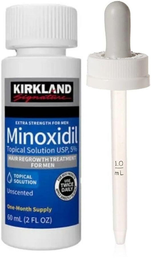 Experten empfehlen Kirkland Minoxidil 5 % für die Behandlung von Haarausfall. Die 1 Flasche mit Originalpipette ermöglicht eine genaue Dosierung des Wirkstoffs. Mit 5 % Minoxidil können bis zu 25 % mehr Haare sprießen und das in nur 3 bis 4 Monaten. Bewährte Behandlung gegen Haarausfall.