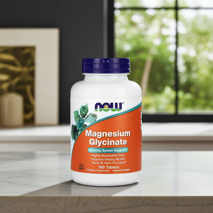 NOW Foods Magnesium Glycinate unterstützt Nervenfunktion und Entspannung