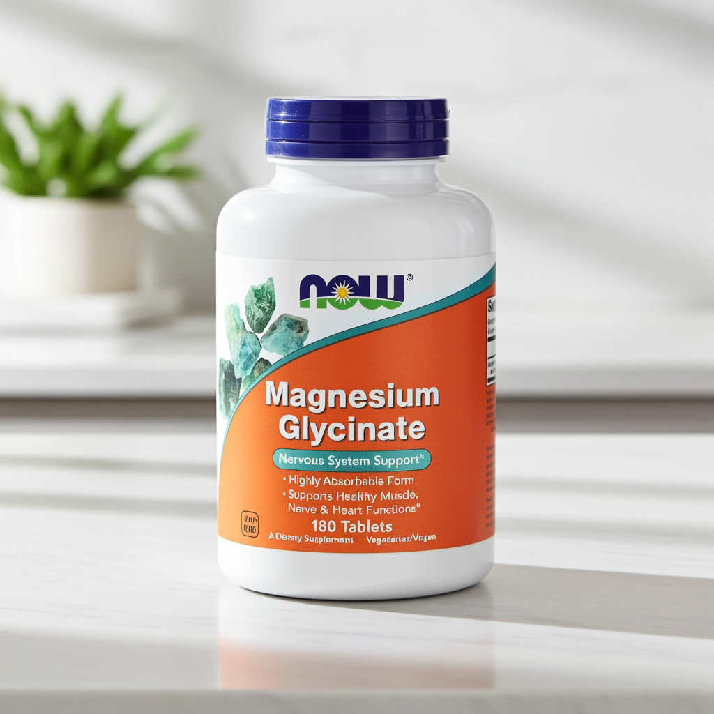 NOW Foods Magnesium Glycinate zur Unterstützung von Energie und Wohlbefinden