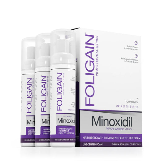 Haarwuchs-Schaum zur Behandlung von weiblichem Haarausfall und dünner werdendem Haar mit Minoxidil