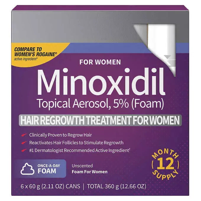 Verbessern Sie das Haarwachstum und bekämpfen Sie Haarausfall mit Minoxidil 5 % Schaum für Frauen. Das Set mit 6x60g Flaschen bietet langanhaltenden Nutzen und sorgt für volles, gesundes Haar. Klinisch bewiesen und einfach anzuwenden für optimale Ergebnisse.