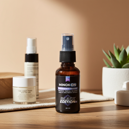 Minoxidil 15 % mit Azelainsäure (1 Flasche Spray), 1 Flasche reicht für einen Monat.