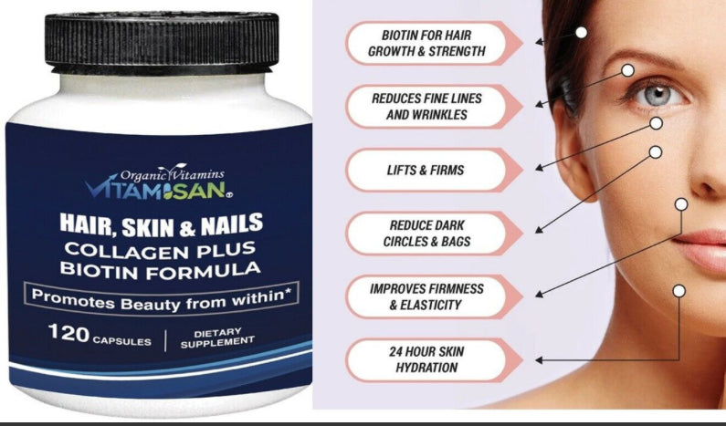Verbessern Sie das Aussehen Ihrer Haare, Haut und Nägel mit unserem Vitaminkomplex. Mit 120 Kapseln, die speziell für die Schönheit Ihrer Haare, Haut und Nägel entwickelt wurden, erhalten Sie eine gesunde und strahlende Erscheinung. Verwöhnen Sie sich selbst mit den Vorteilen unserer speziellen Kapsel, um das Beste aus Ihrem Aussehen herauszuholen.